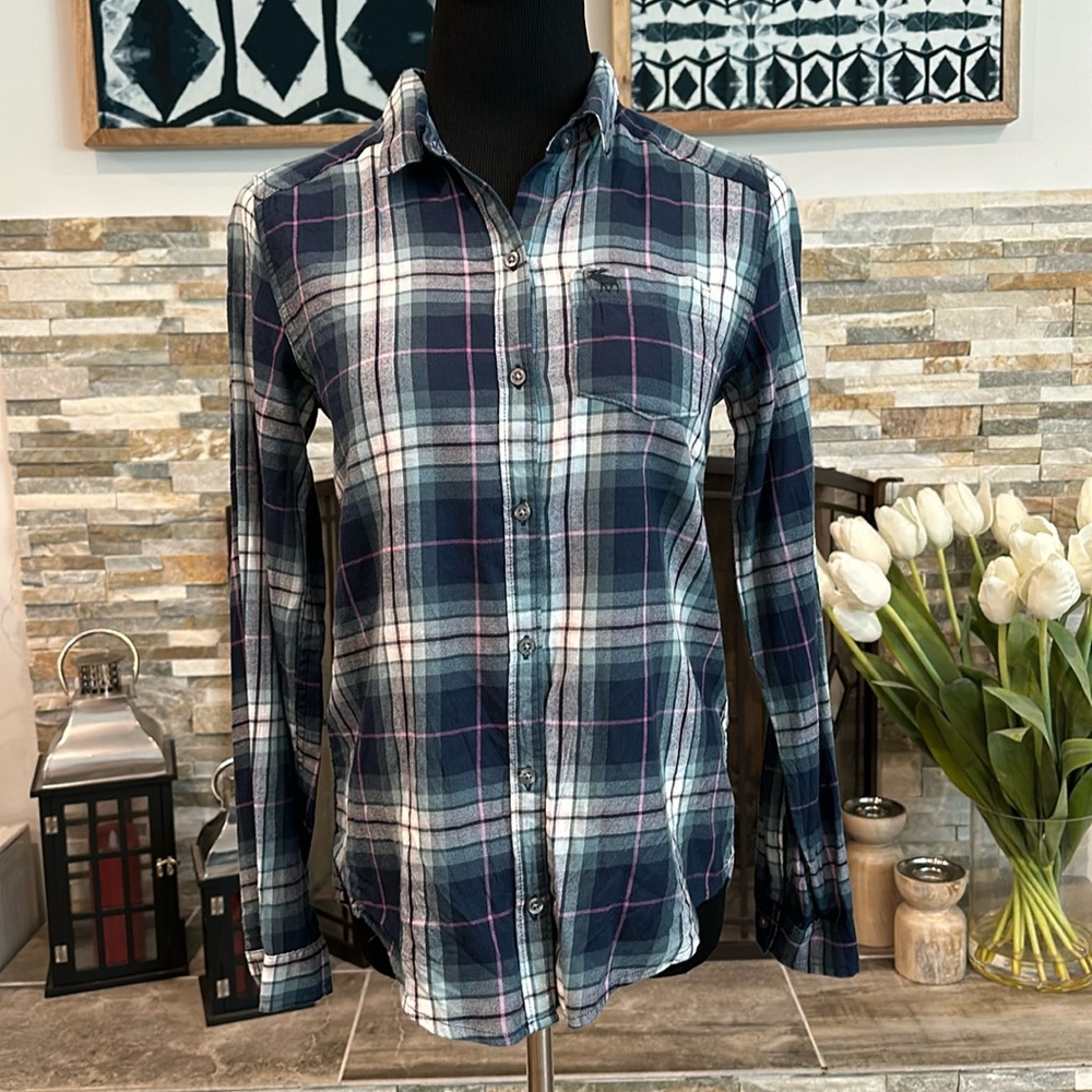 Abercrombie Kids Girls Long Sleeve Shirt Plaid Shirt